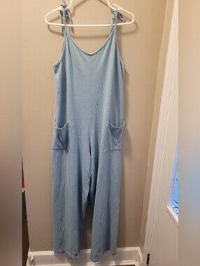 Jungmaven Light Blue Tie-Strap Jumpsuit